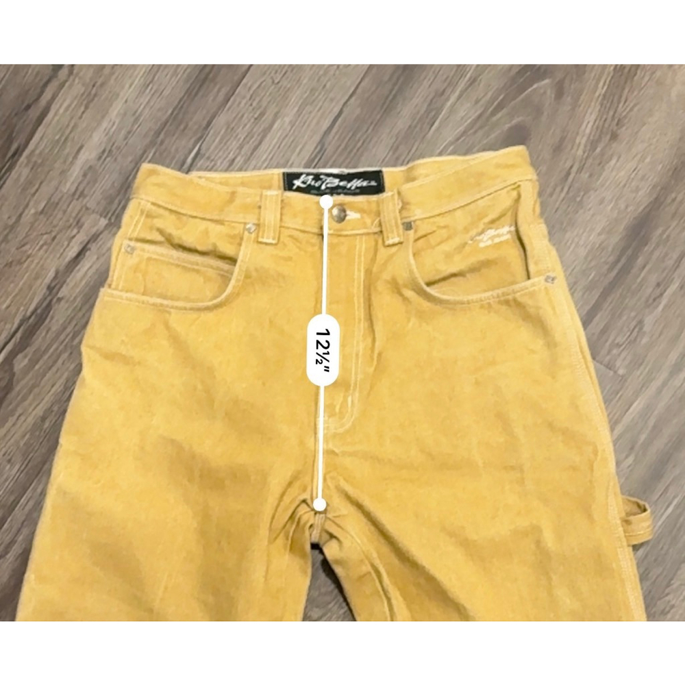 Vtg 90s Kno Betta Carpenter Jeans Men’s Mustard Yellow Baggy Hammer Loop Sz 34 - Picture 7 of 11